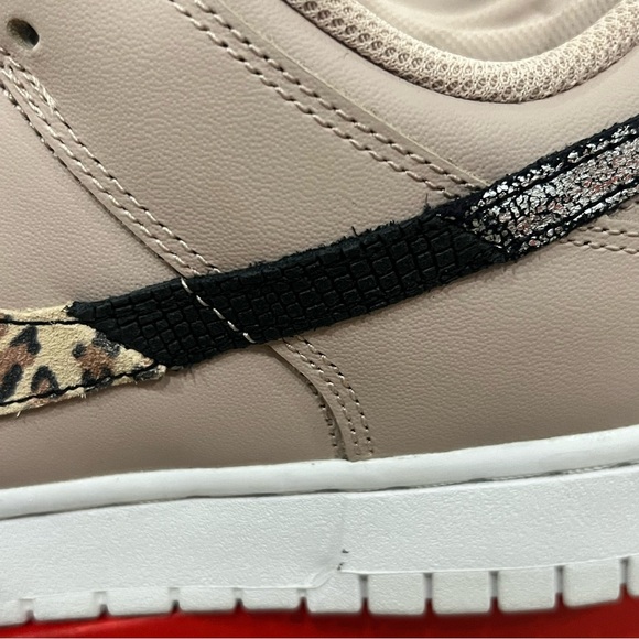 Nike Dunk Low SE in Fossil Stone and leopard print sneakers 8.5 - Picture 16 of 16